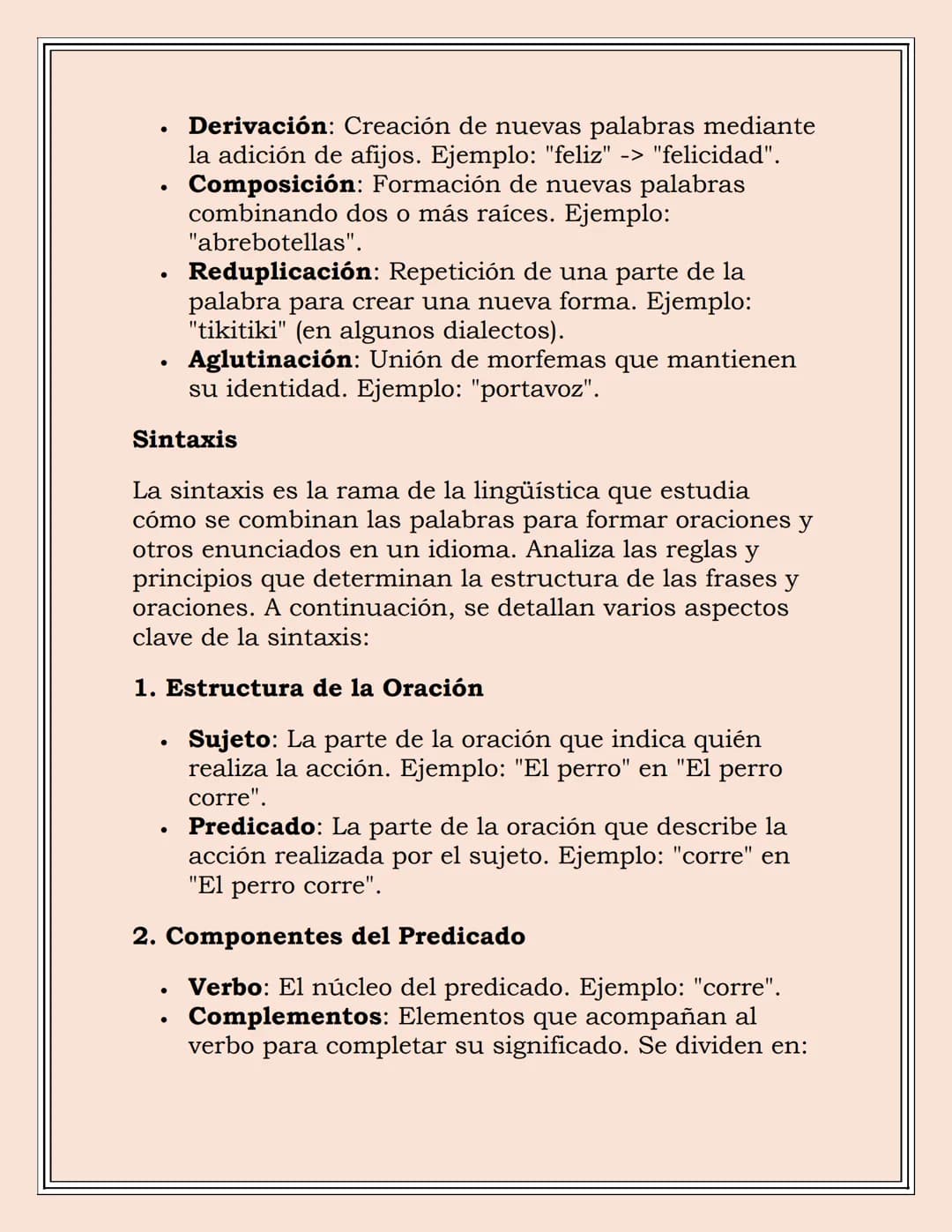 MORFOLOGÍA Y
SINTAXIS
Morfología
La morfología es la rama de la lingüística que se
encarga del estudio de la estructura y formación de las
p