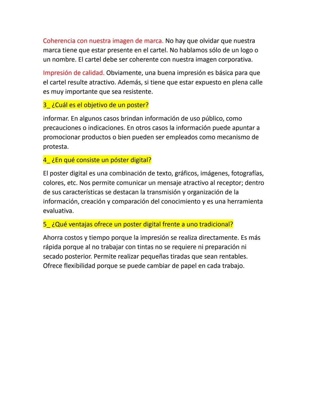 ACTIVIDAD 1. PRE SABERES.
1 ¿Qué es un poster y para qué se utiliza?
Se basa en una lámina de papel, cartón u otro material que se imprime c