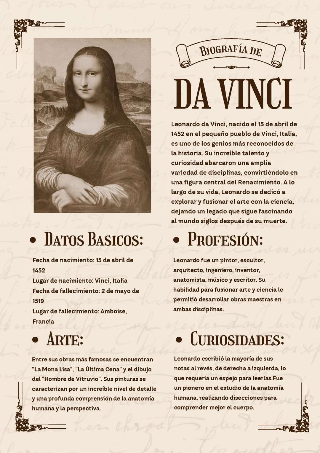 Biografía de Da Vinci 