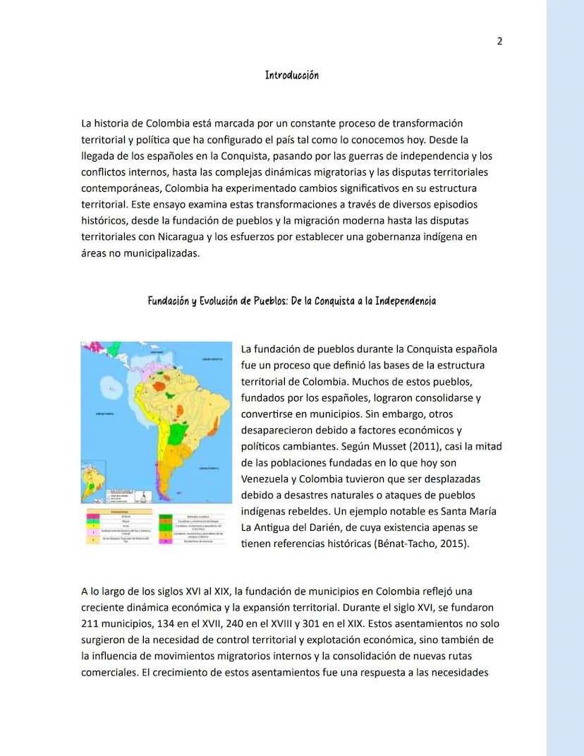 La Evolución Territorial y
Politica de Colombia Una
Historia de Transformación y
Conflicto
Karol Viviana Villagarcia Alban
Tecnología en ges
