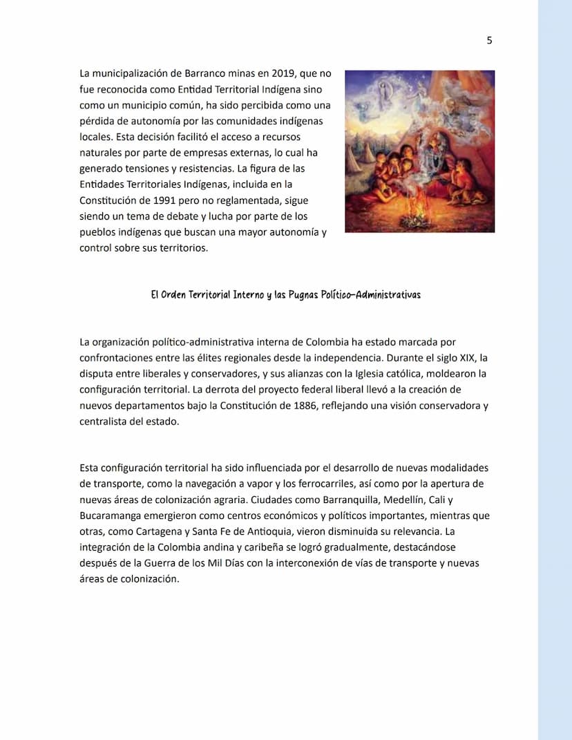 La Evolución Territorial y
Politica de Colombia Una
Historia de Transformación y
Conflicto
Karol Viviana Villagarcia Alban
Tecnología en ges