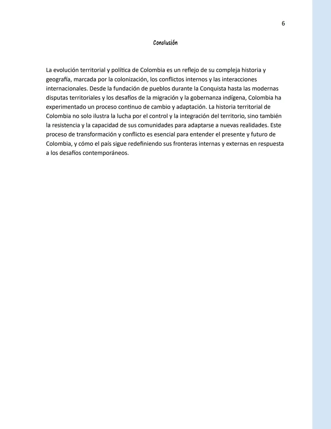 La Evolución Territorial y
Politica de Colombia Una
Historia de Transformación y
Conflicto
Karol Viviana Villagarcia Alban
Tecnología en ges