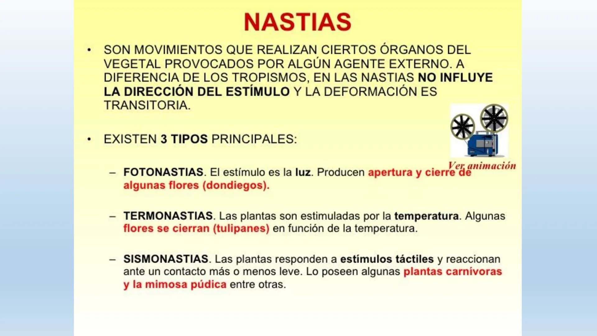 Los seres vivos responden
estímulos La respuesta a estímulos
Es el conjunto de acciones que realizan los seres vivos después de percibir un 