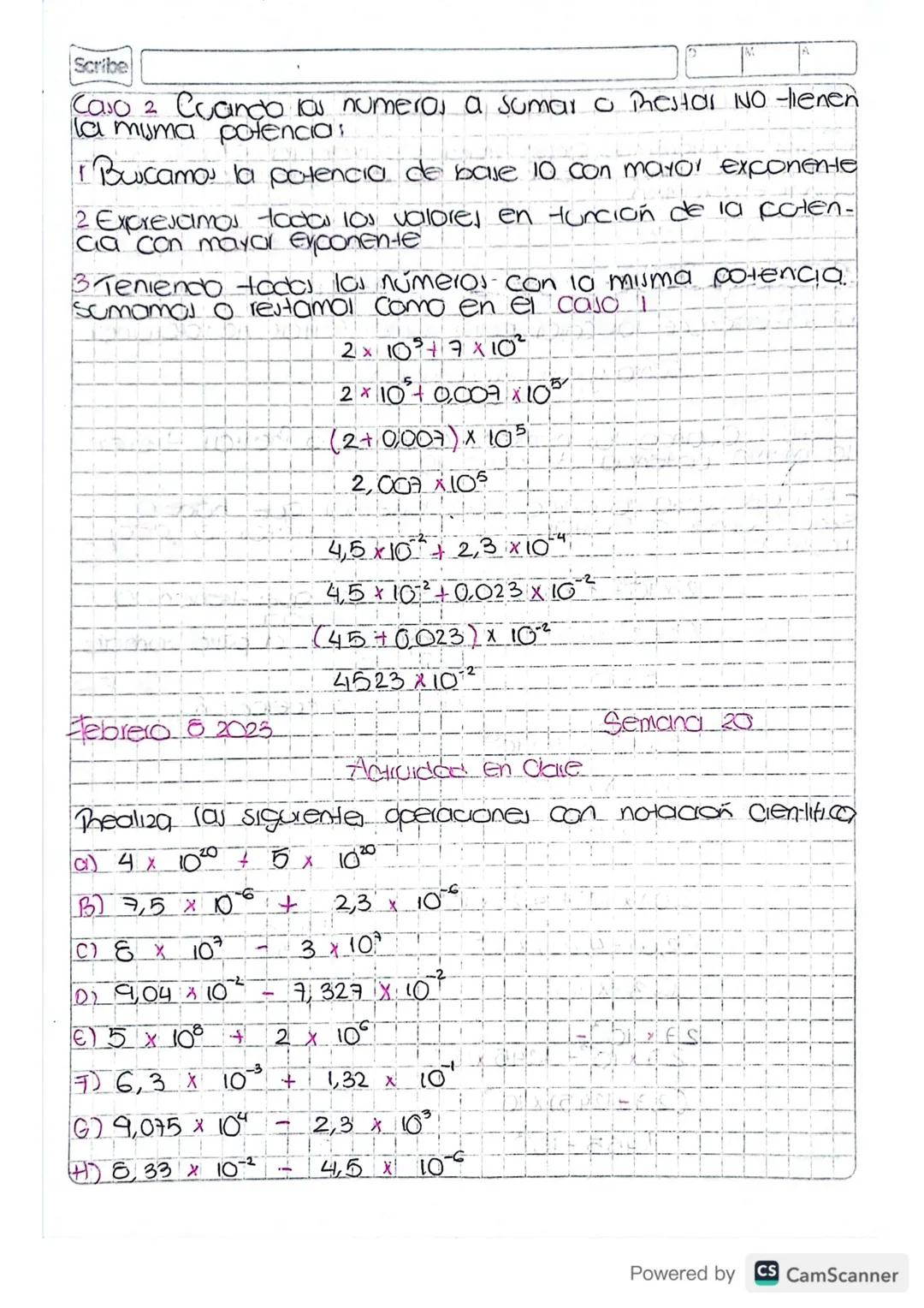 ina Preconoce los casos para sumar restar notacionel
Suma y resta en rotacion
Cientitica
- Caso I Cuando los numeros a sumar o Thestar tiene