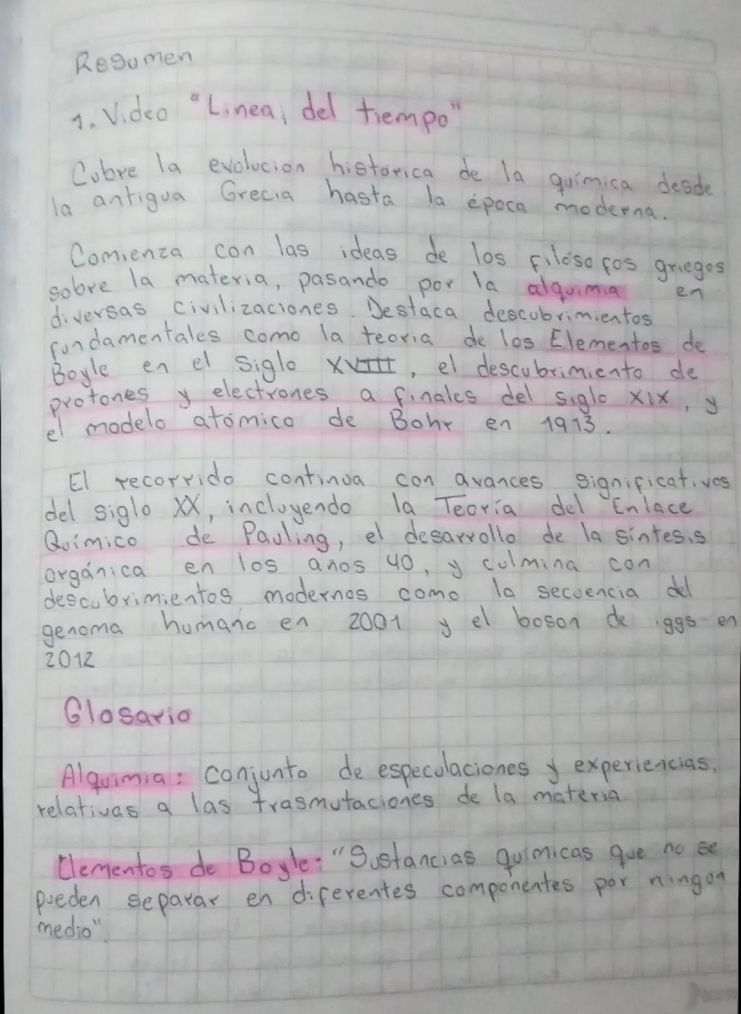 Historia Cronológica de la Química: Un Resumen Schematizado