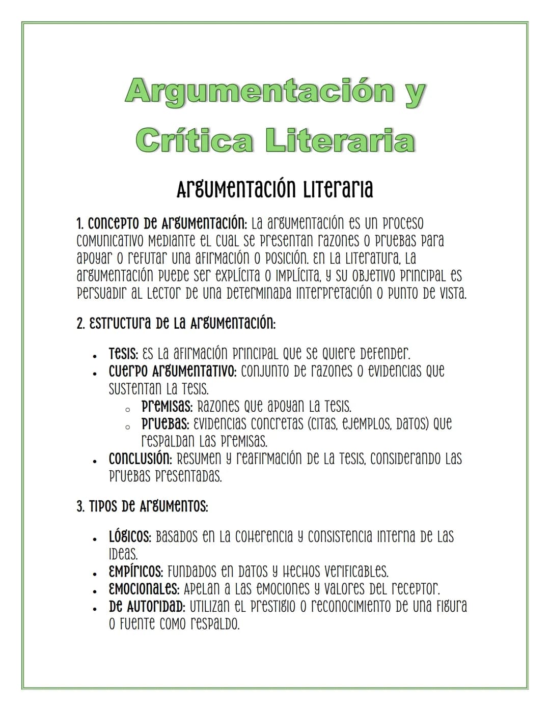 Argumentación y
Crítica Literaria
Argumentación Literaria
1. Concepto De Argumentación: La argumentación es un proceso
COMUNICATIVO MEDIANTе