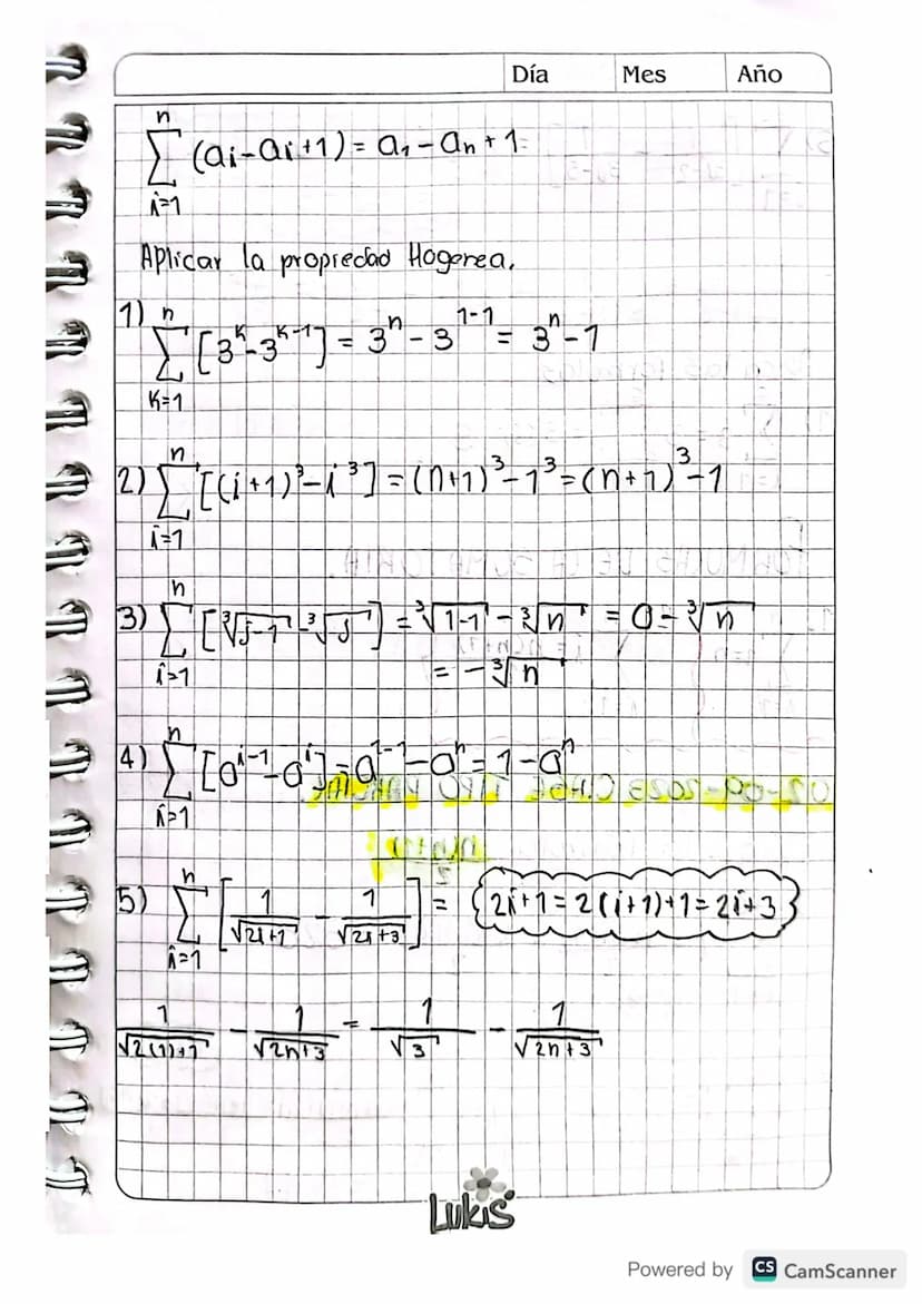 • Clase 4 28/08/2023.
·Sumatoria."
Cálculo II : Suma enesima
de una serie,
Definicion : Sea NE 2' V a., a₂, az...an
numeros reales entonces
