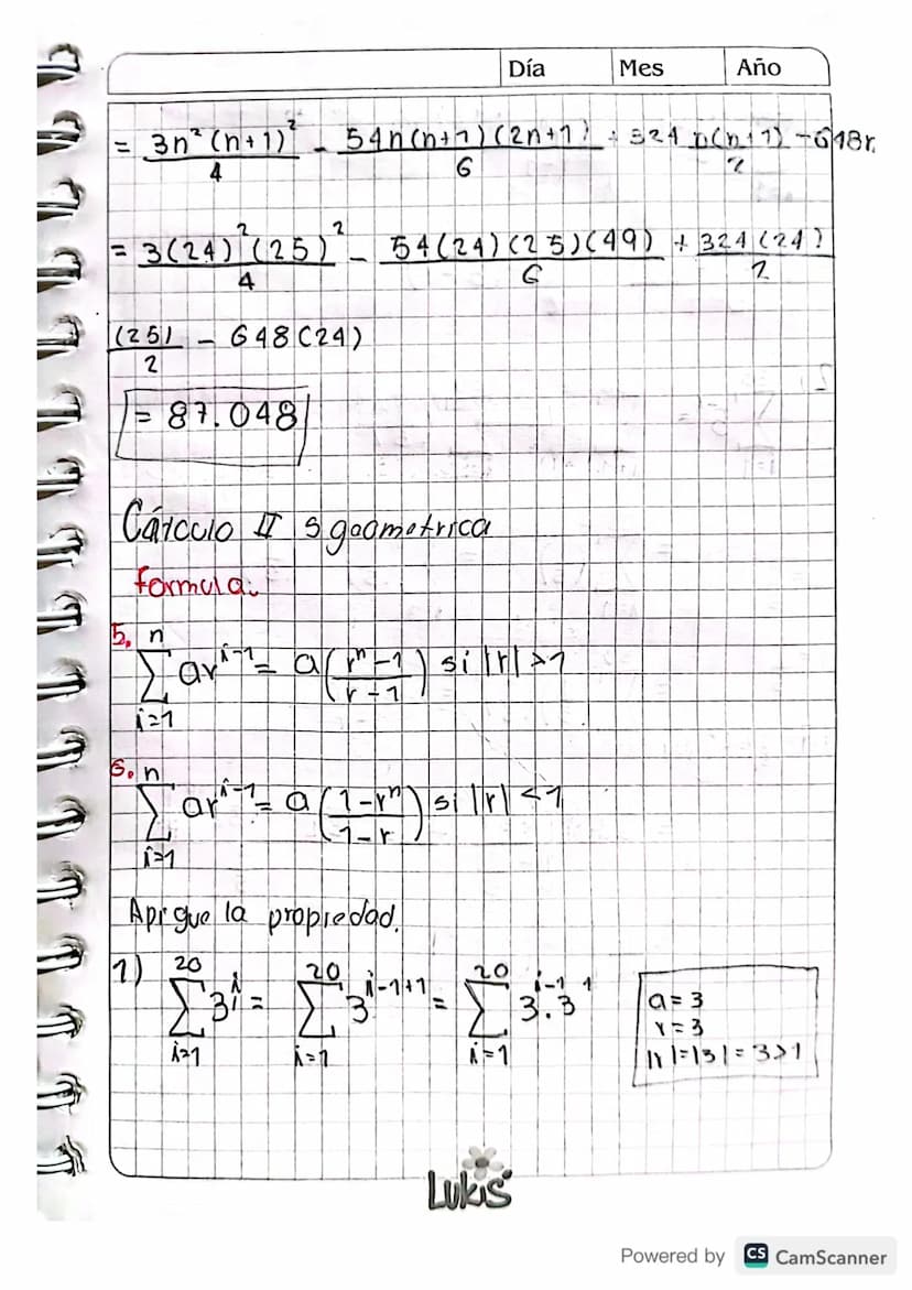 • Clase 4 28/08/2023.
·Sumatoria."
Cálculo II : Suma enesima
de una serie,
Definicion : Sea NE 2' V a., a₂, az...an
numeros reales entonces
