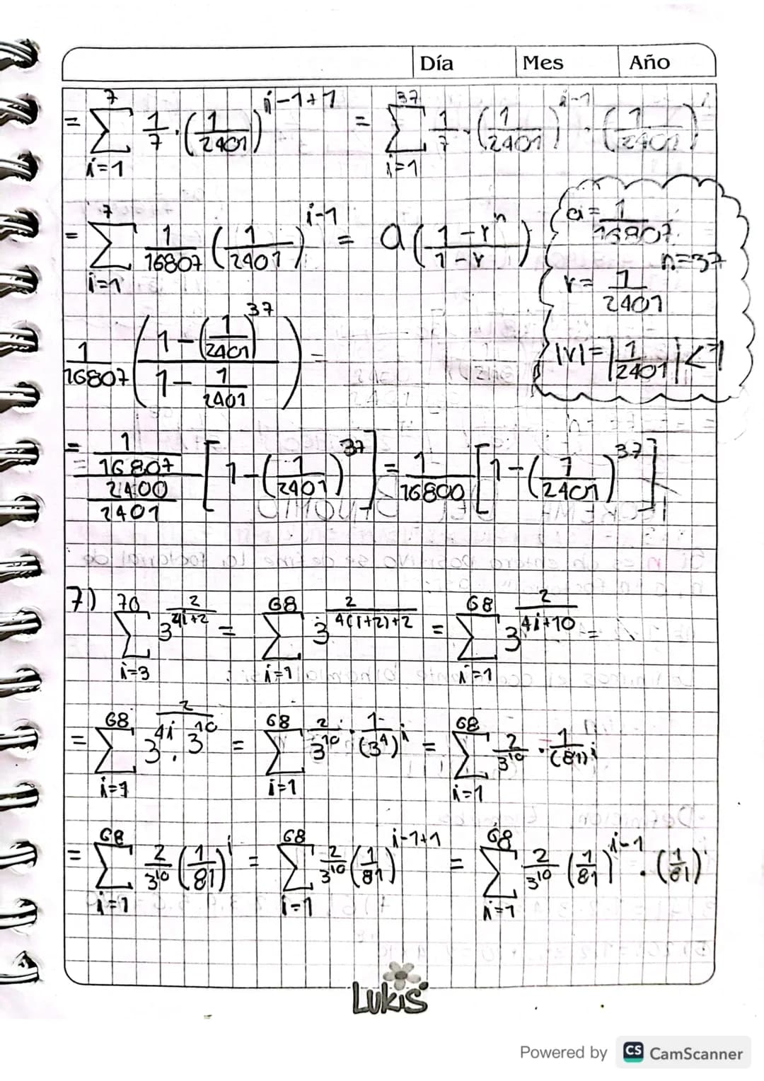 • Clase 4 28/08/2023.
·Sumatoria."
Cálculo II : Suma enesima
de una serie,
Definicion : Sea NE 2' V a., a₂, az...an
numeros reales entonces
