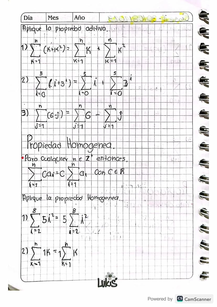 • Clase 4 28/08/2023.
·Sumatoria."
Cálculo II : Suma enesima
de una serie,
Definicion : Sea NE 2' V a., a₂, az...an
numeros reales entonces
