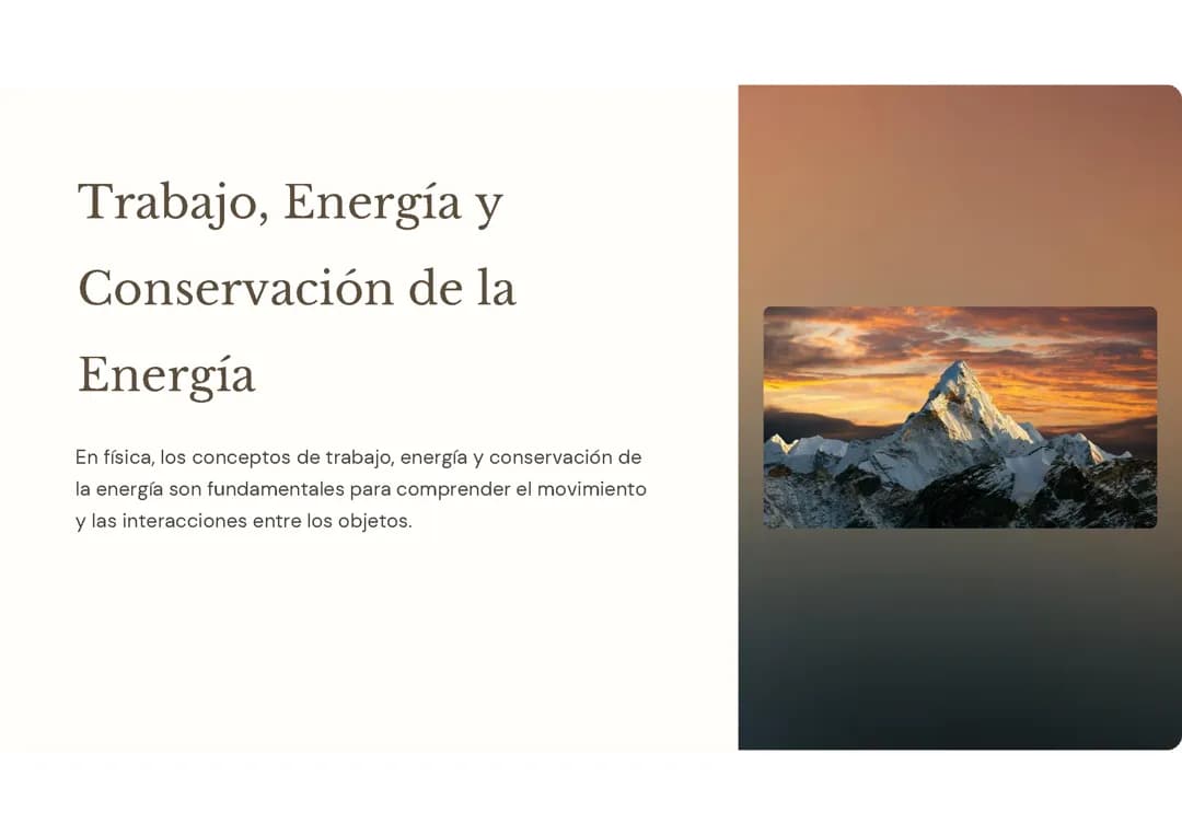Trabajo, energía y conservación de la energía