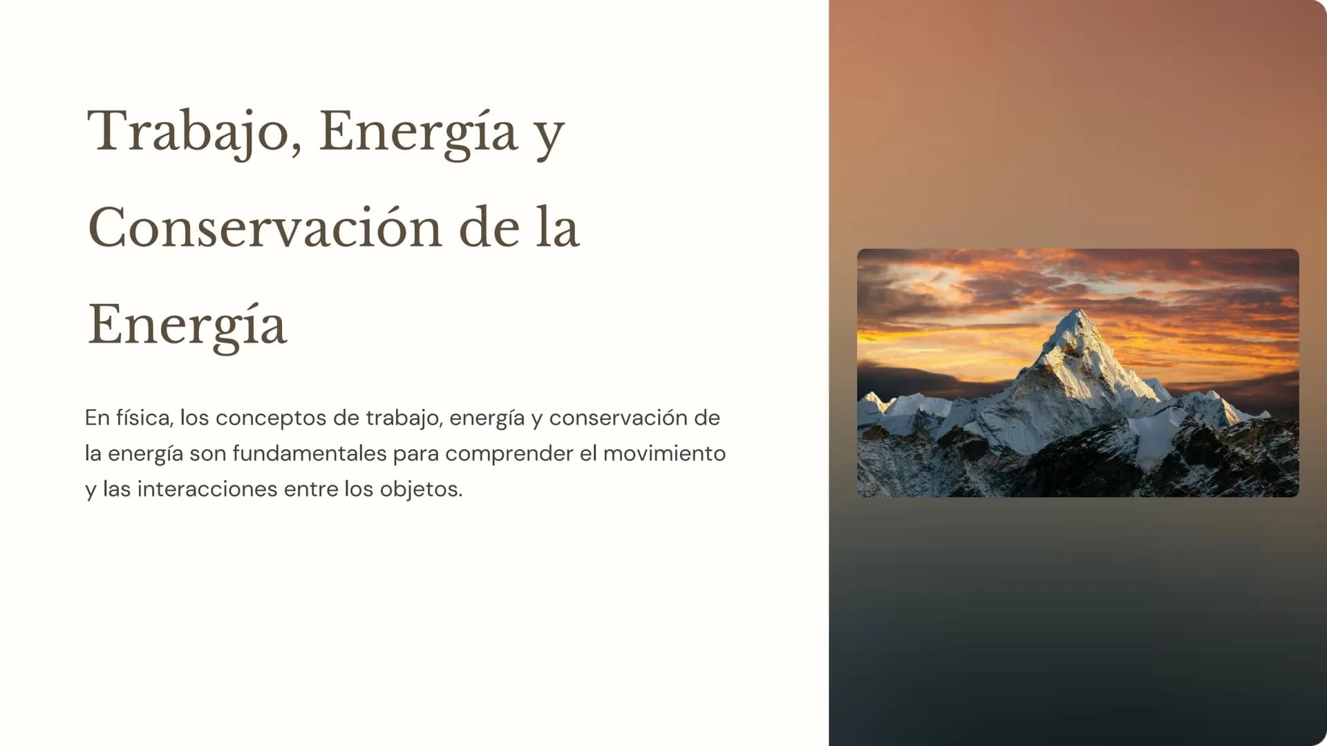 Trabajo, Energía y
Conservación de la
Energía
En física, los conceptos de trabajo, energía y conservación de
la energía son fundamentales pa