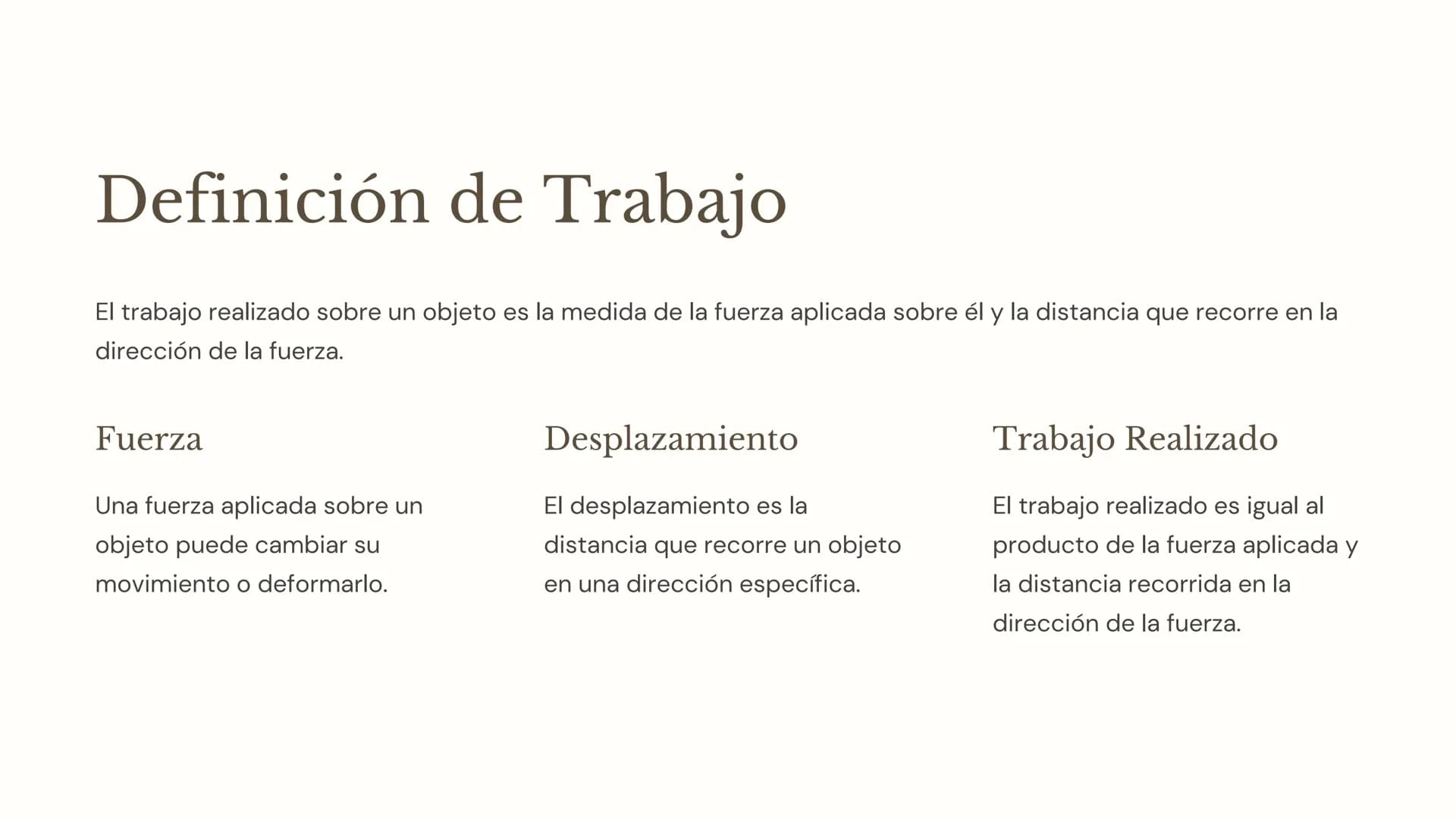 Trabajo, Energía y
Conservación de la
Energía
En física, los conceptos de trabajo, energía y conservación de
la energía son fundamentales pa