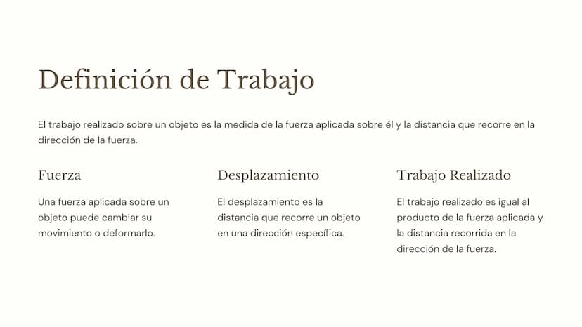 Trabajo, Energía y
Conservación de la
Energía
En física, los conceptos de trabajo, energía y conservación de
la energía son fundamentales pa