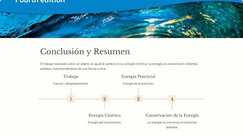 Trabajo, Energía y
Conservación de la
Energía
En física, los conceptos de trabajo, energía y conservación de
la energía son fundamentales pa
