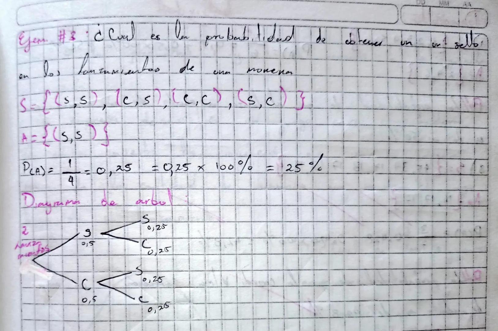 Postab liderd
Simple - Regle de lapece

$P(A) = \frac{n(A)}{n(G)}$

A Casos favorables
S- Espace muestral

Ejemplo:
Exemplo ¿Cual es la prob