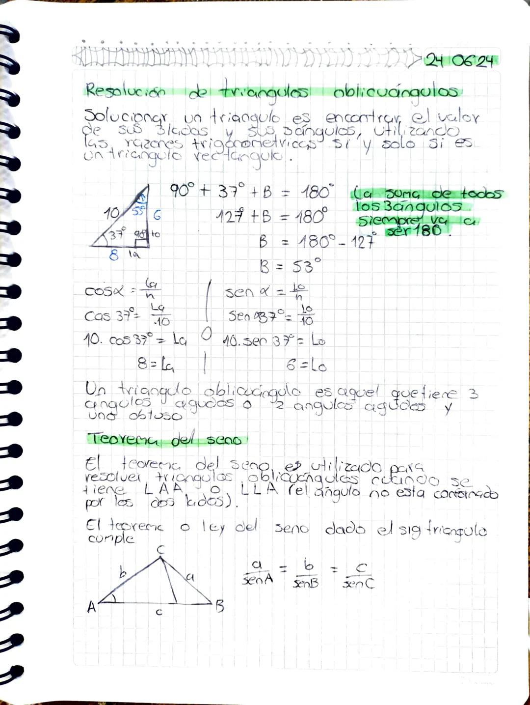 Resolución de triángulos oblicuángulos