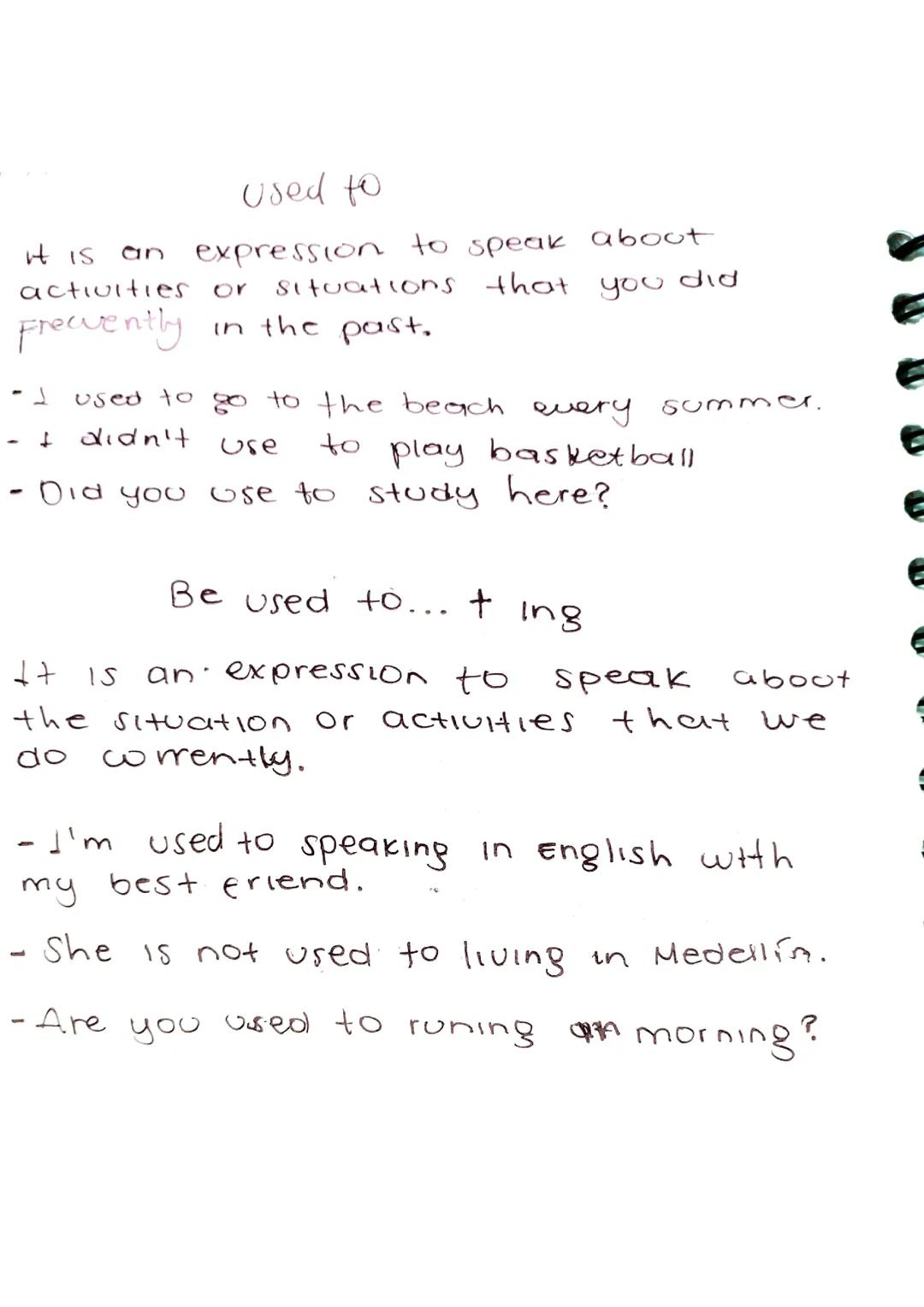 Usted to and be usted to