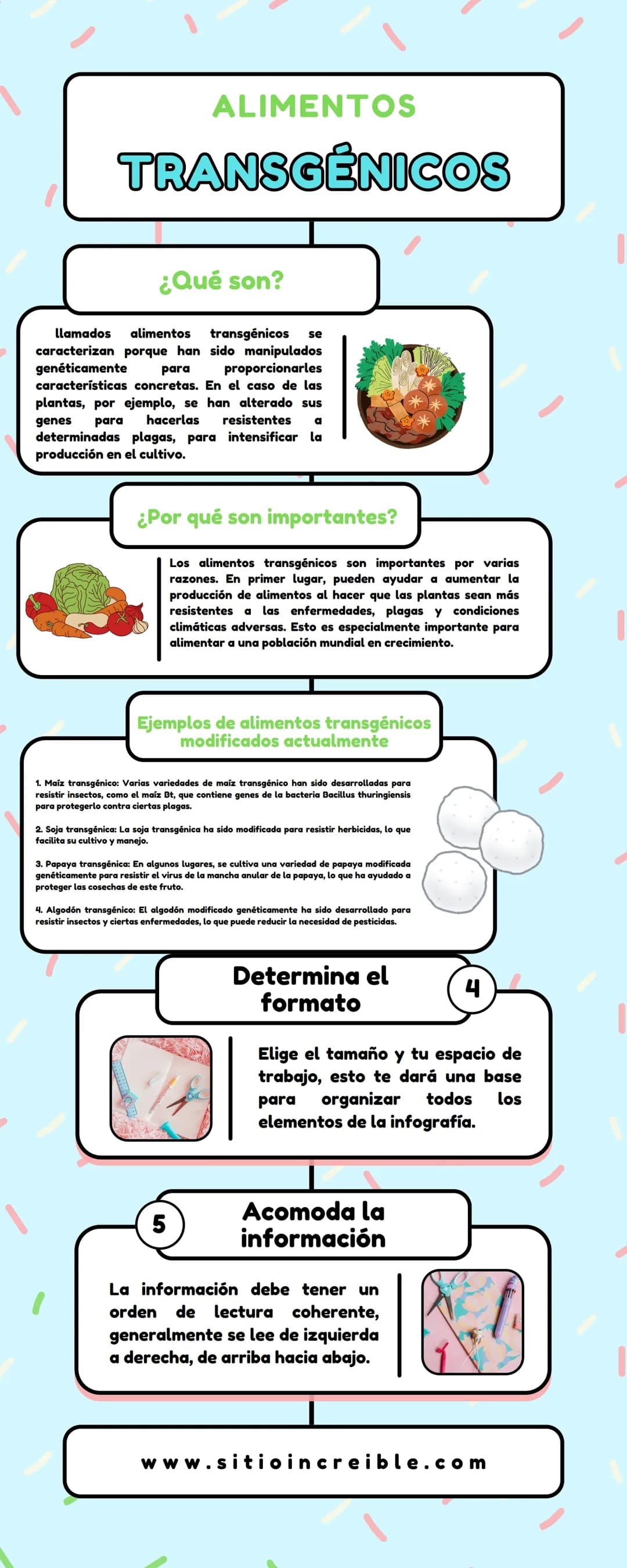 -
ALIMENTOS
TRANSGÉNICOS
¿Qué son?
llamados alimentos
transgénicos
se
caracterizan porque han sido manipulados
genéticamente
para proporcion