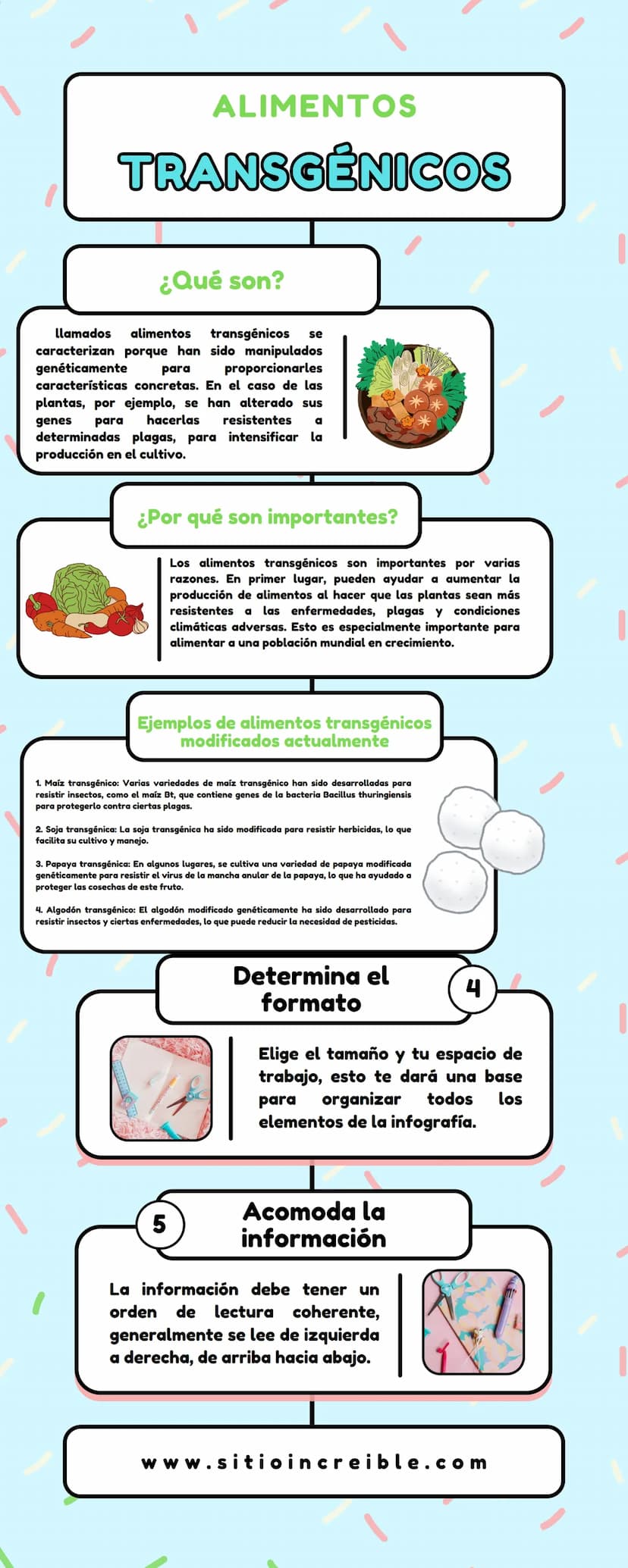 -
ALIMENTOS
TRANSGÉNICOS
¿Qué son?
llamados alimentos
transgénicos
se
caracterizan porque han sido manipulados
genéticamente
para proporcion