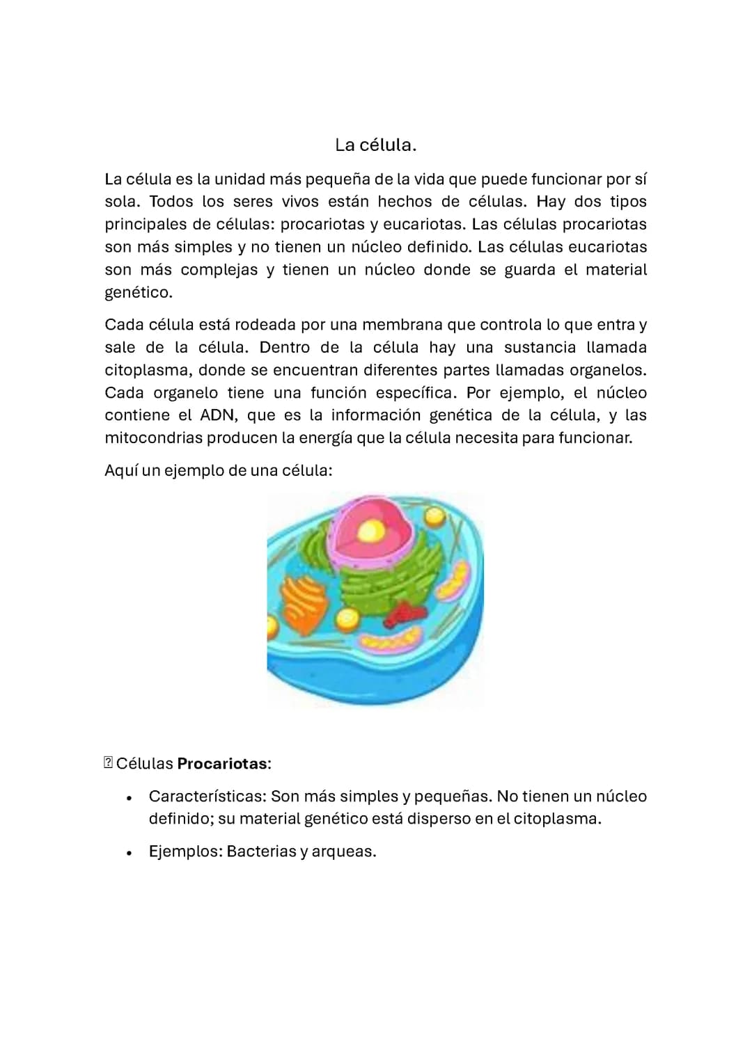 La celula y sus tipos