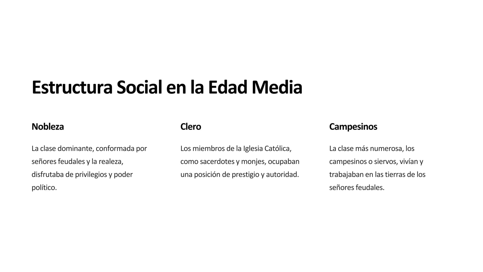la Edad Media
La Edad Media fue un período histórico en Europa que duró desde el siglo
V hasta el siglo XV. Estuvo marcada por la caída del 