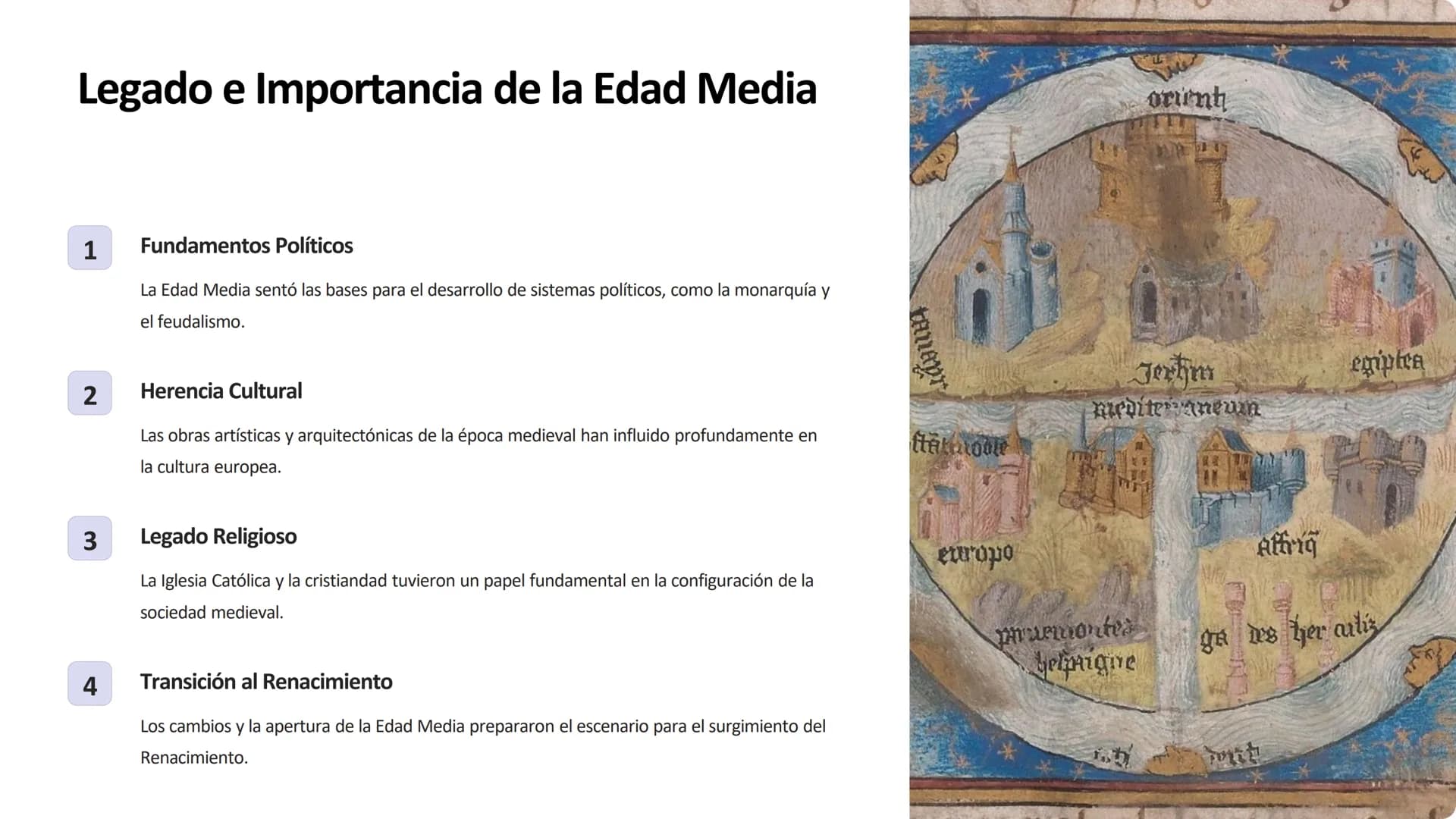 la Edad Media
La Edad Media fue un período histórico en Europa que duró desde el siglo
V hasta el siglo XV. Estuvo marcada por la caída del 