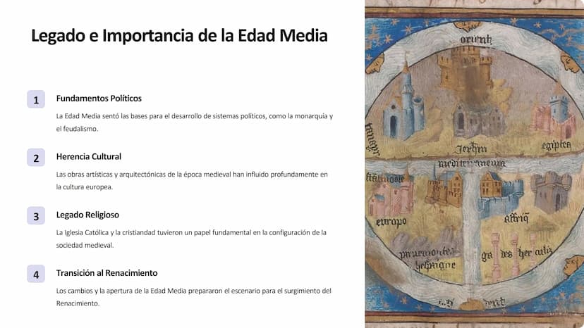 la Edad Media
La Edad Media fue un período histórico en Europa que duró desde el siglo
V hasta el siglo XV. Estuvo marcada por la caída del 