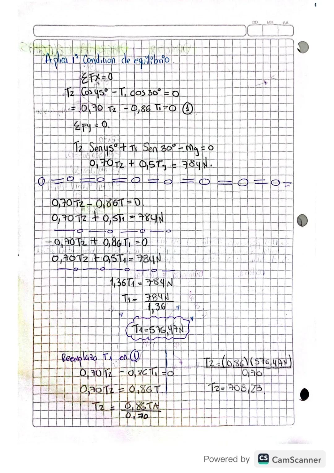 Es aquello capaz de Modificar un movimiento.
Estaticas es la ciencia que estudia el equilibrio de las cuerpos.
Equilibrio:
*V=0
$T=F.d$.
Tor