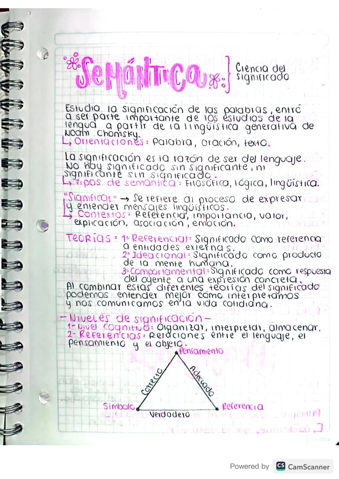 * Se HáNT Cax}
Ciencia del
of significado
Estudia la significación de las palabras, entró
a ser parte importante de los estudios de la
lengu