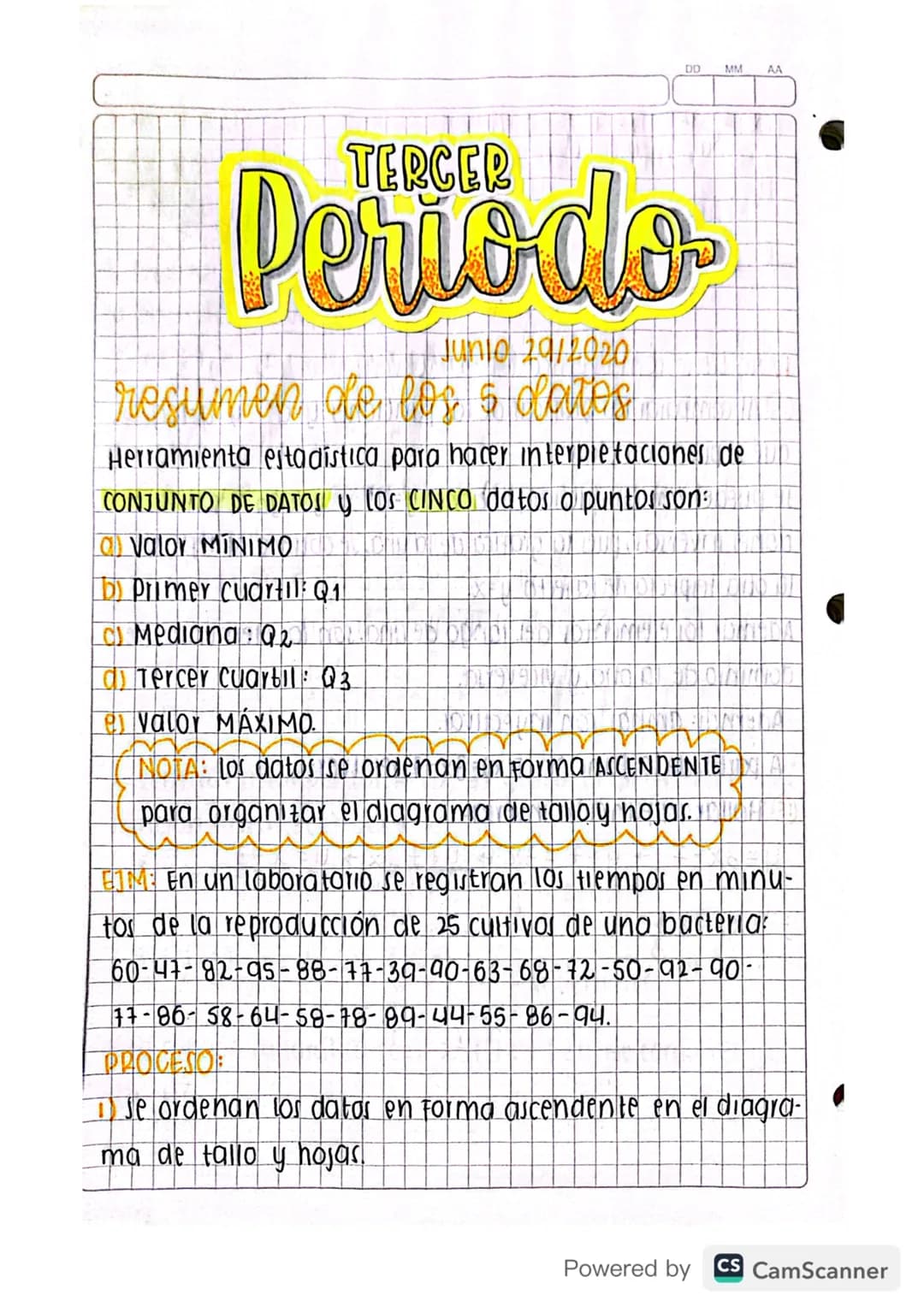 Matemáticas grado 10 - Estadística 