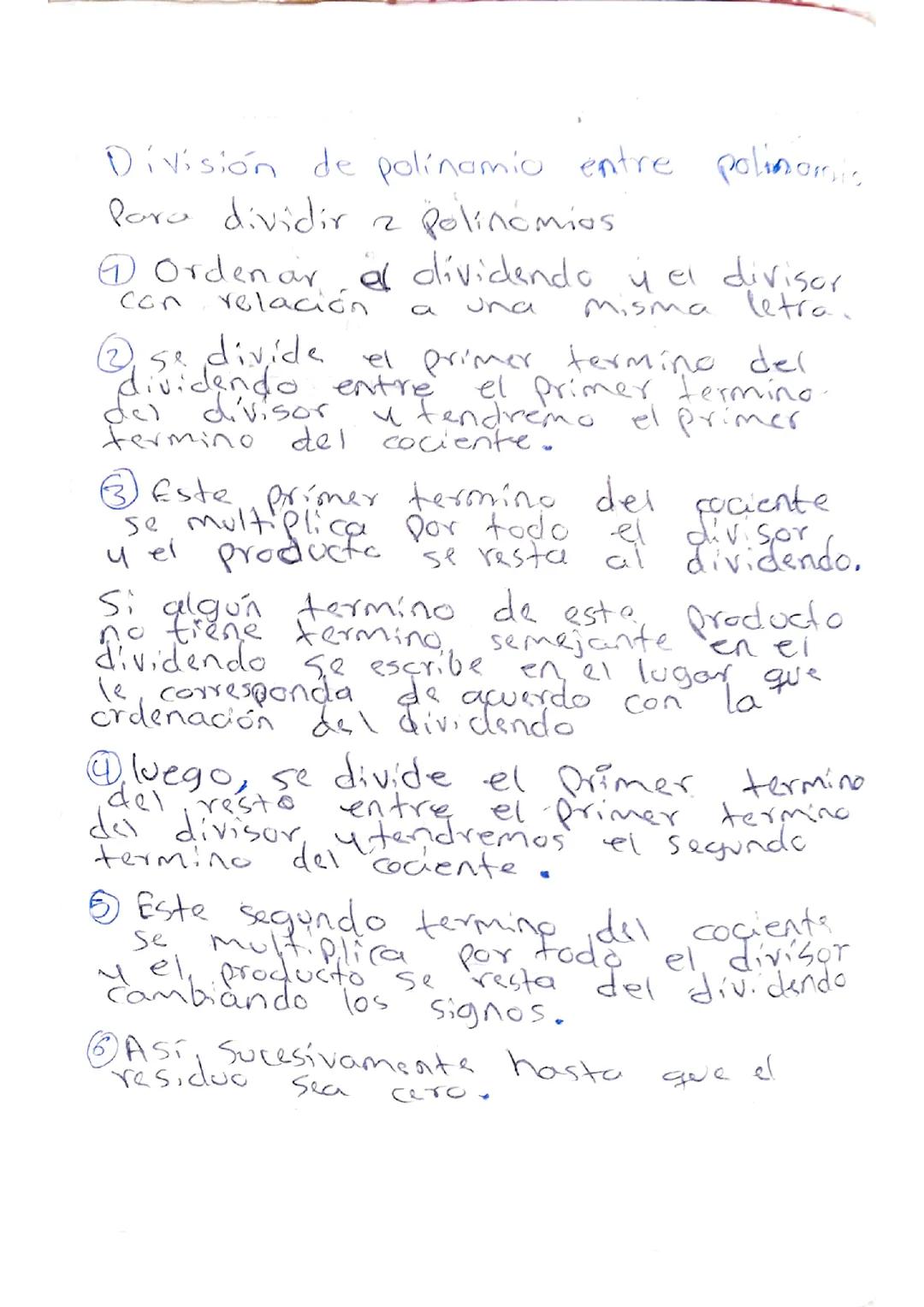 División de polinomio entre polinomio 