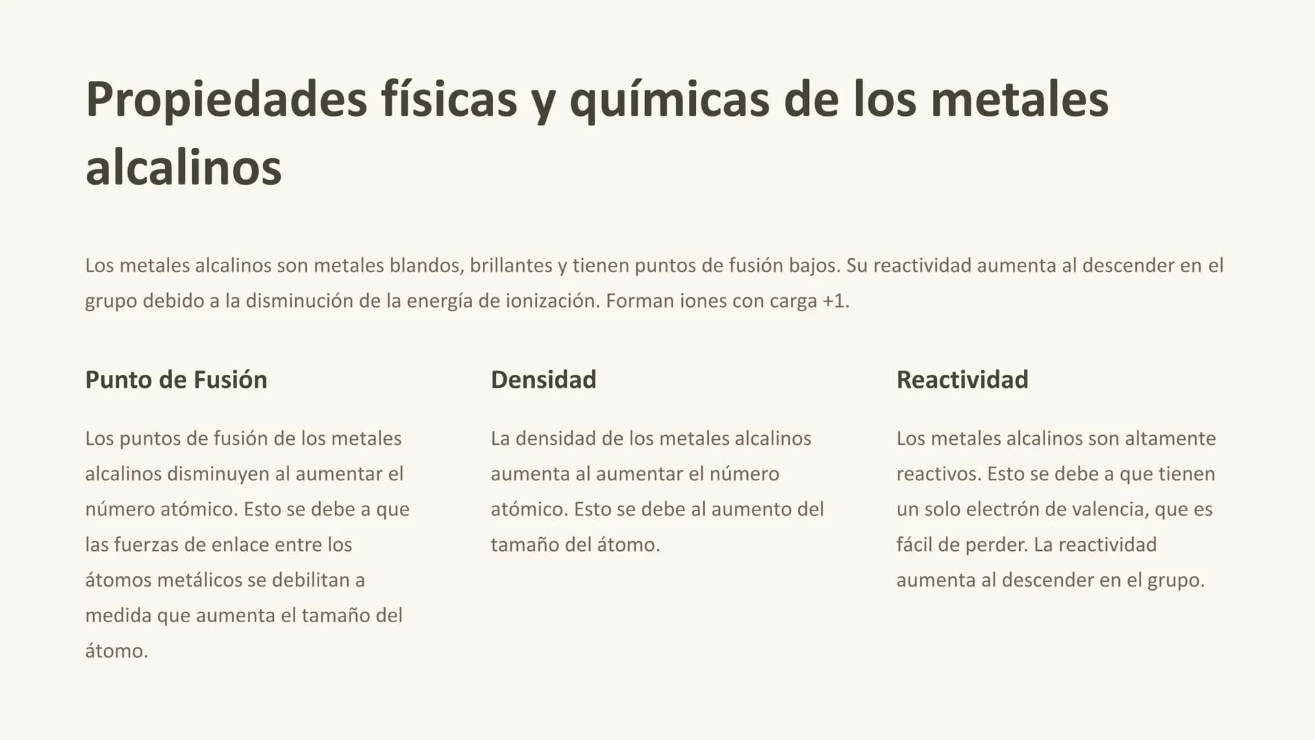 los elementos del
bloque s
Los elementos del bloques son los primeros en la tabla periódica. Estos
elementos se encuentran en los grupos 1 y