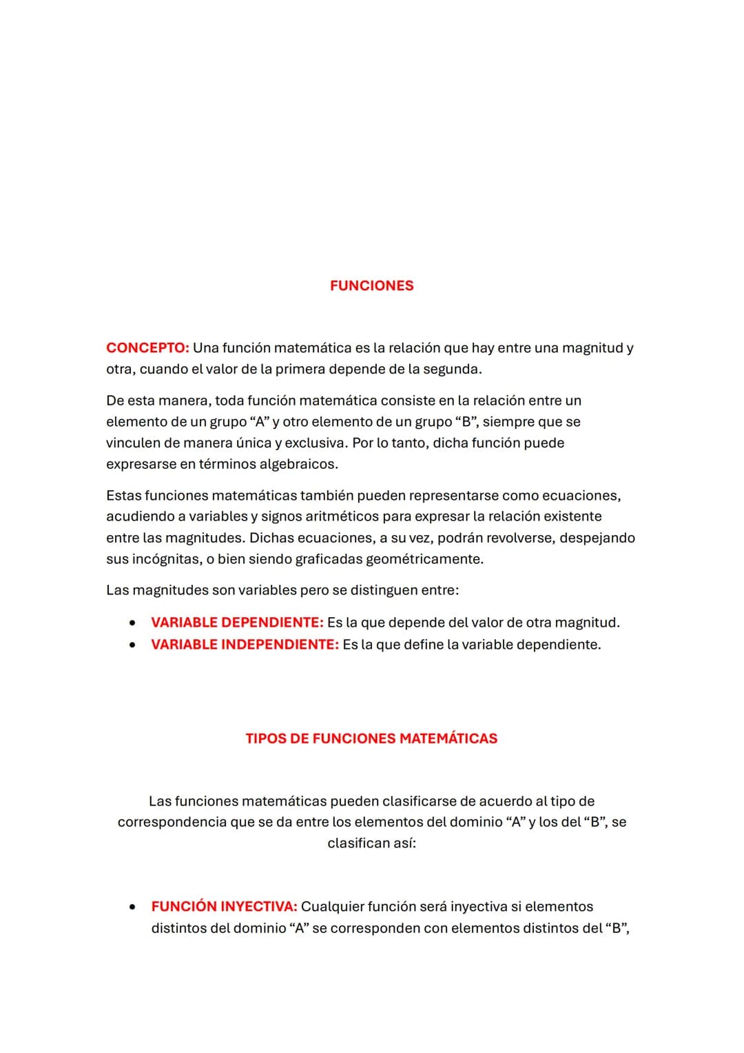 Funciones Matemáticas 