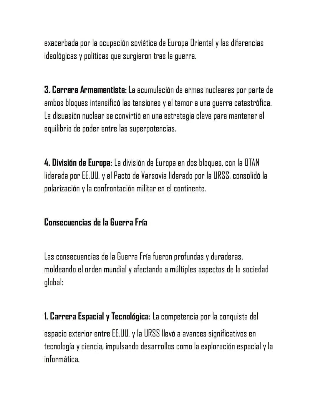 La Guerra Fría: Causas y Consecuencias
La Guerra Fría fue un período de tensiones geopolíticas y confrontación
ideológica que dominó las rel