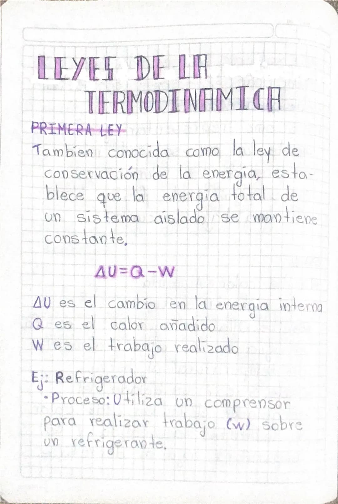 Primera ley de la termodinámica 