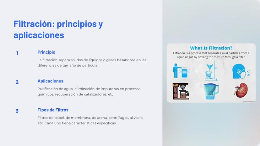 山
la separación de
mezclas
La separación de mezclas es un proceso fundamental en
química y ciencia de materiales. Permite aislar
componentes