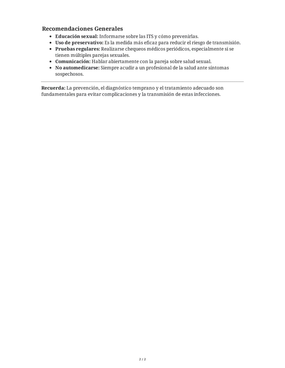Enseñanza sobre Infecciones de Transmisión Sexual: Gonorrea,
Sífilis, Herpes Genital y Chancro Blando
Las infecciones de transmisión sexual 