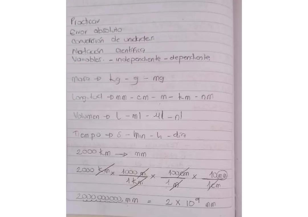 Conversión de unidades y notación científica 