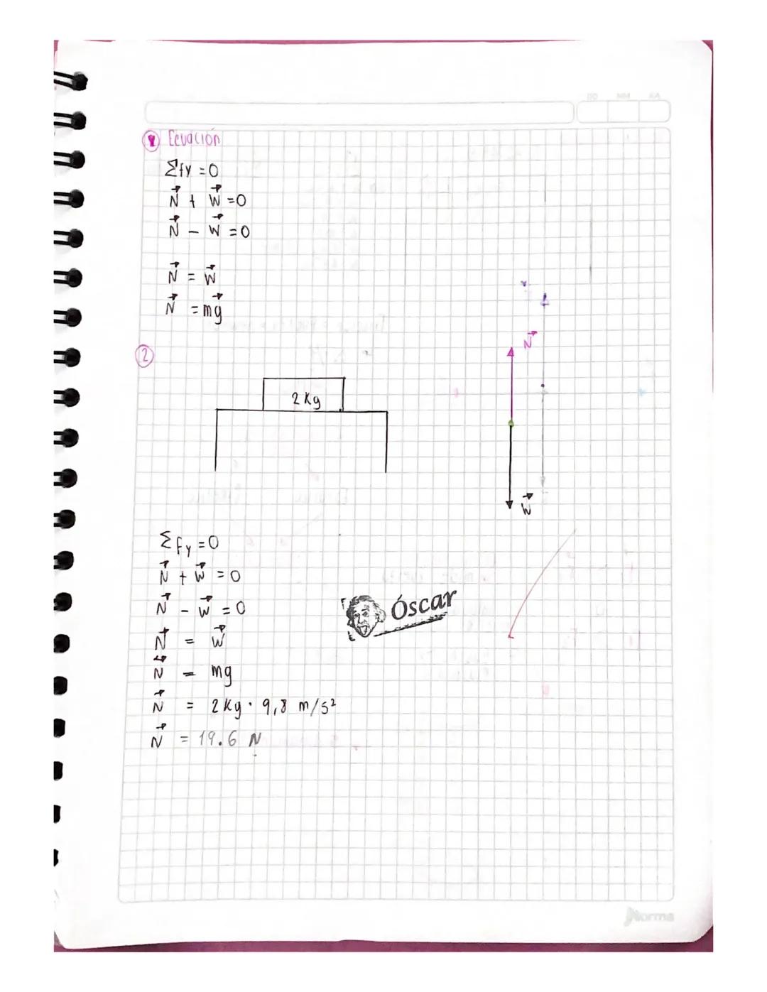 24-05-24

Equilibrio

Diagrama de cuerpo libre (DCL)
Primer sistema //////////

$
\sum Fy=0
T+W=0
T+(-w) =0
T-W=0$

W- Fuerza = Newton (n) =