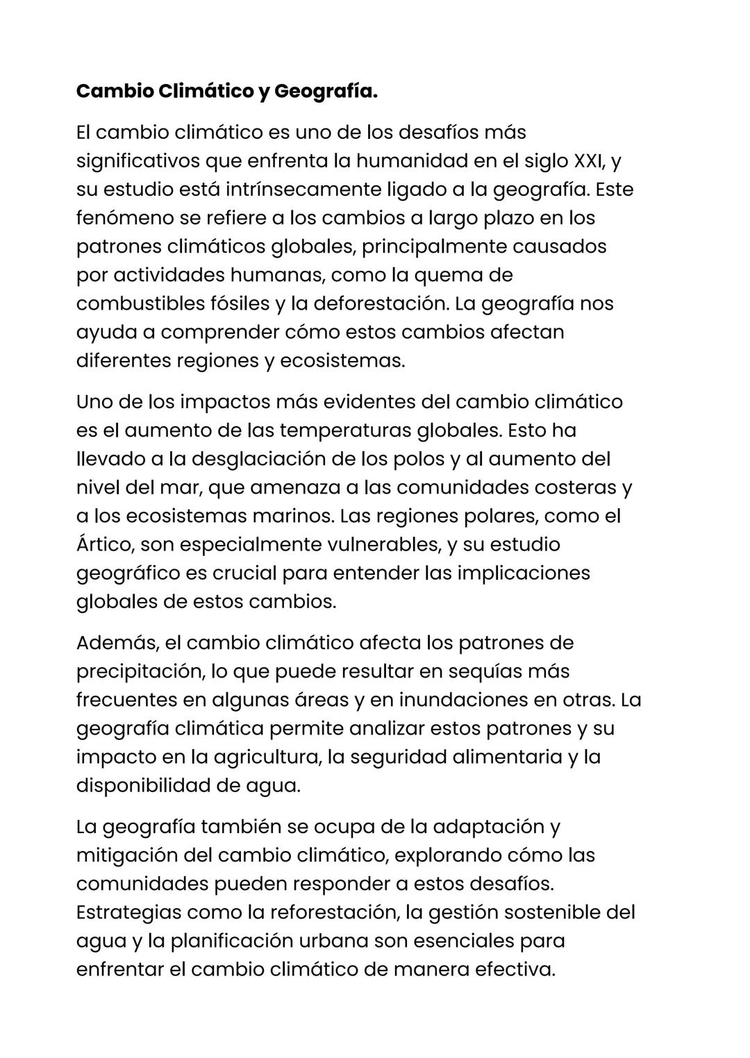 Cambio Climático y Geografía.