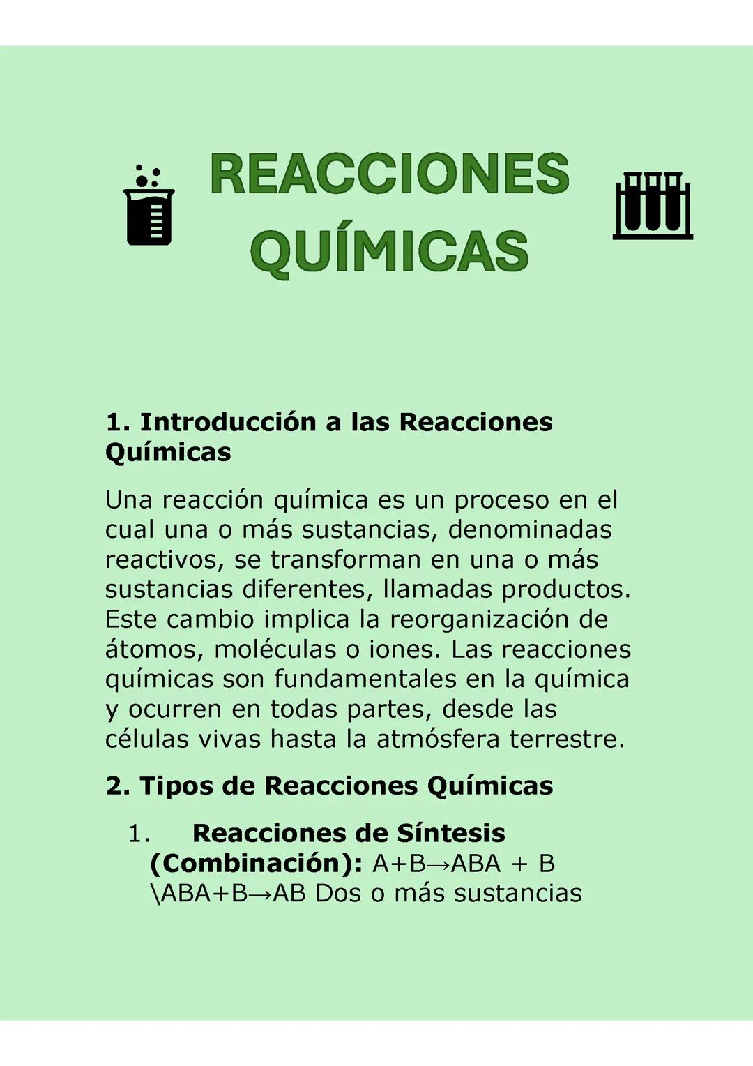 REACCIONES QUÍMICAS