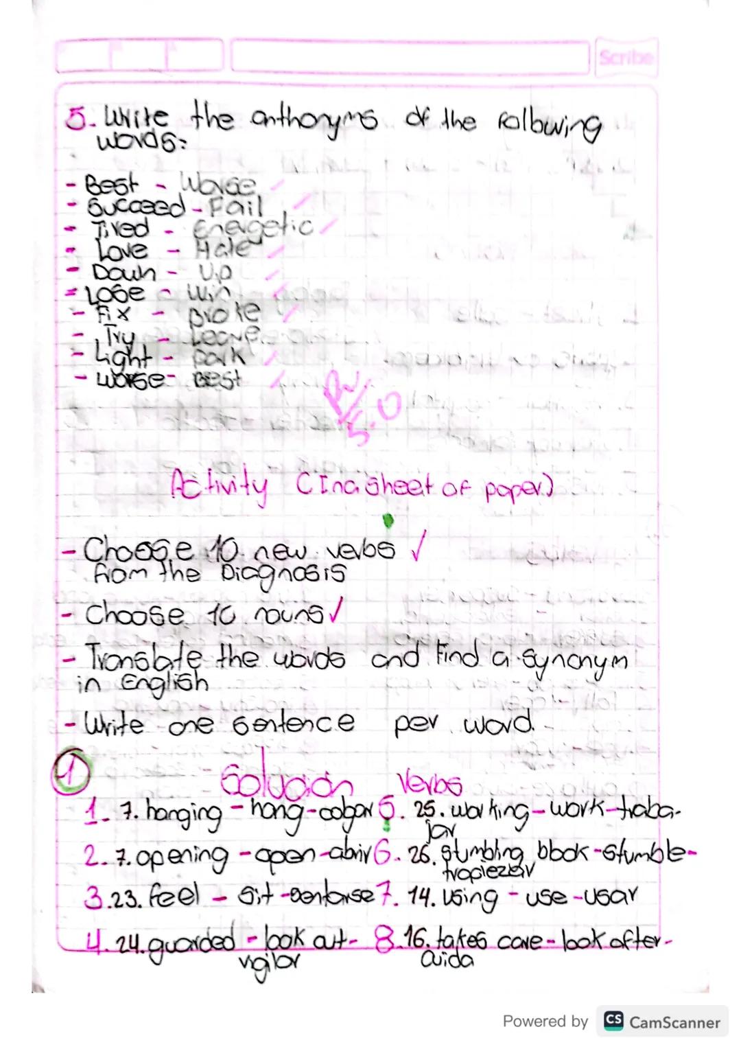 07 02 24

Date: Wednesday February 7th, 2024

Listening Activity
I Pre-lintening
1. Translate the following vocabulary into
opanigh.
*   was
