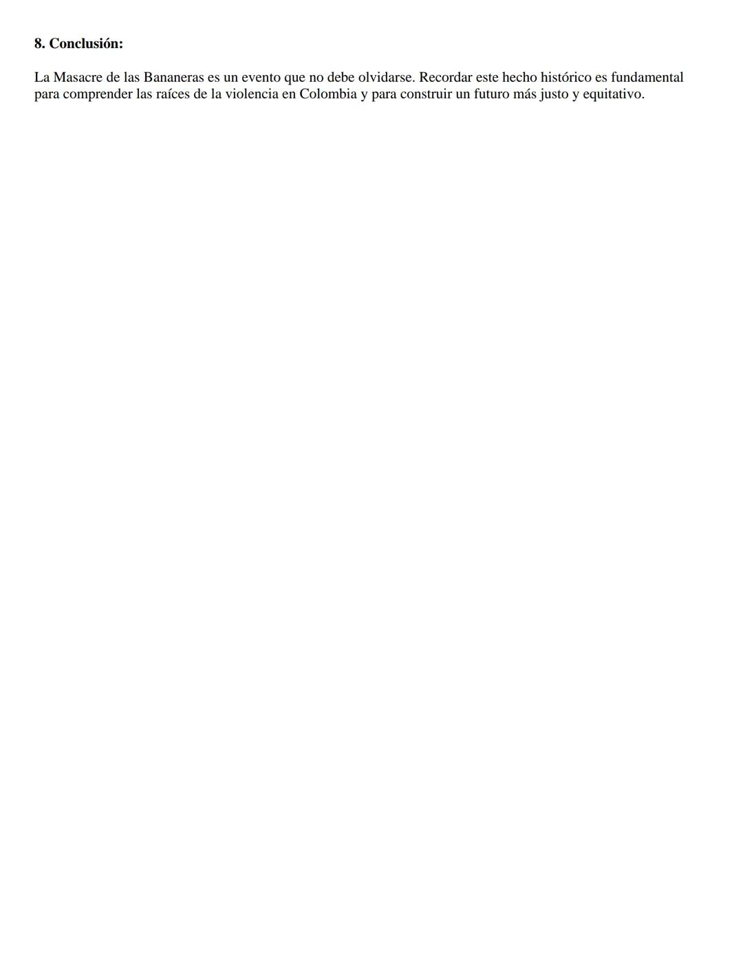 LA MASACRE DE LAS BANANERAS: UNA
CICATRIZ EN LA HISTORIA DE COLOMBIA
1. Contexto Histórico:
La Masacre de las Bananeras, también conocida co