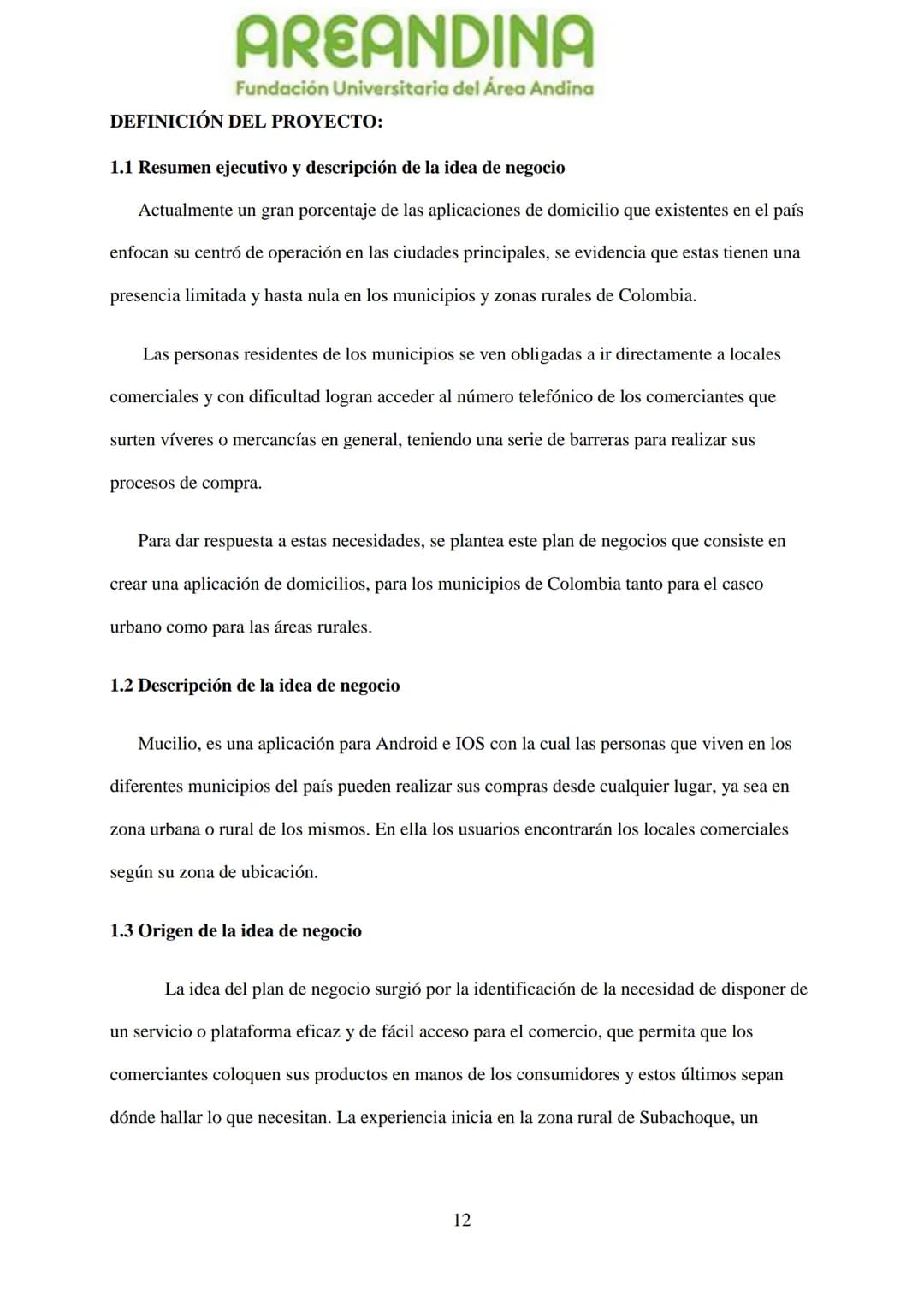 AREANDINA
Fundación Universitaria del Área Andina
TRABAJO DE GRADO PARA OPTAR AL TÍULO DE PROFESIONAL EN
MERCADEO Y PUBLICIDAD
MODALIDAD CRE