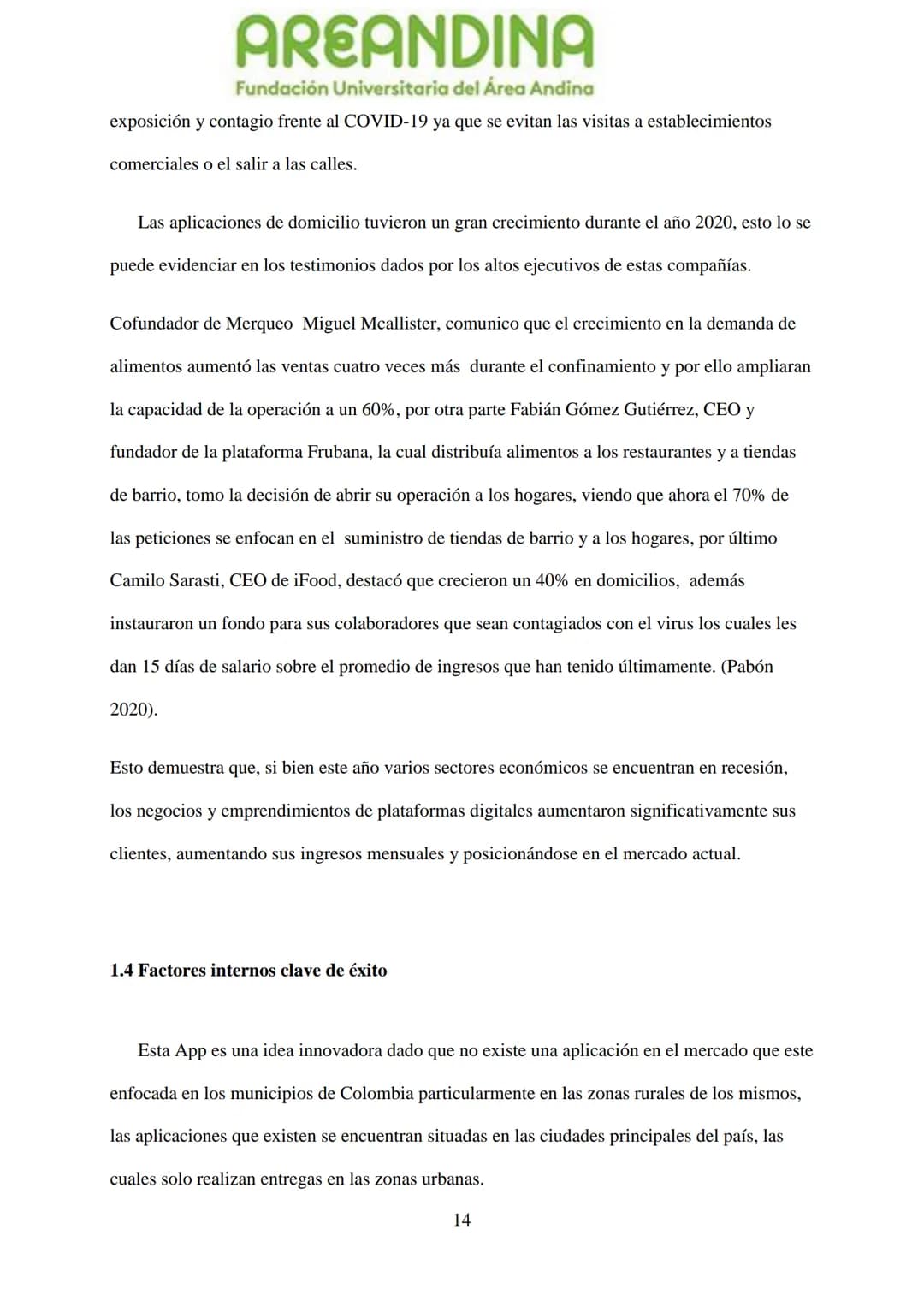 AREANDINA
Fundación Universitaria del Área Andina
TRABAJO DE GRADO PARA OPTAR AL TÍULO DE PROFESIONAL EN
MERCADEO Y PUBLICIDAD
MODALIDAD CRE