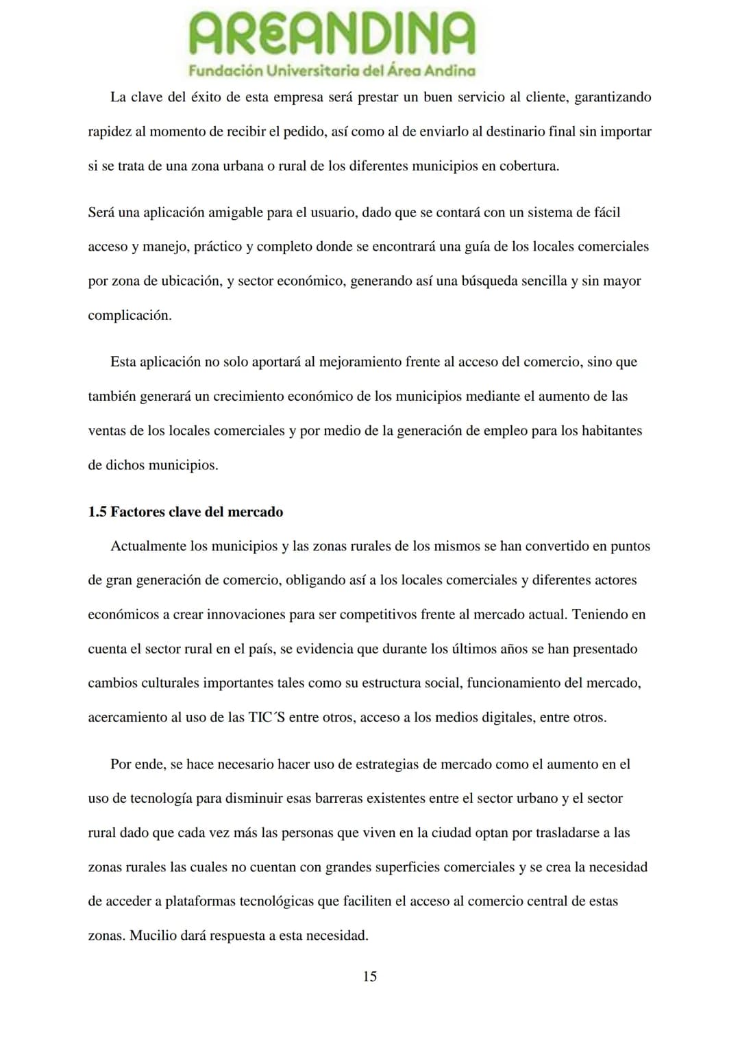 AREANDINA
Fundación Universitaria del Área Andina
TRABAJO DE GRADO PARA OPTAR AL TÍULO DE PROFESIONAL EN
MERCADEO Y PUBLICIDAD
MODALIDAD CRE