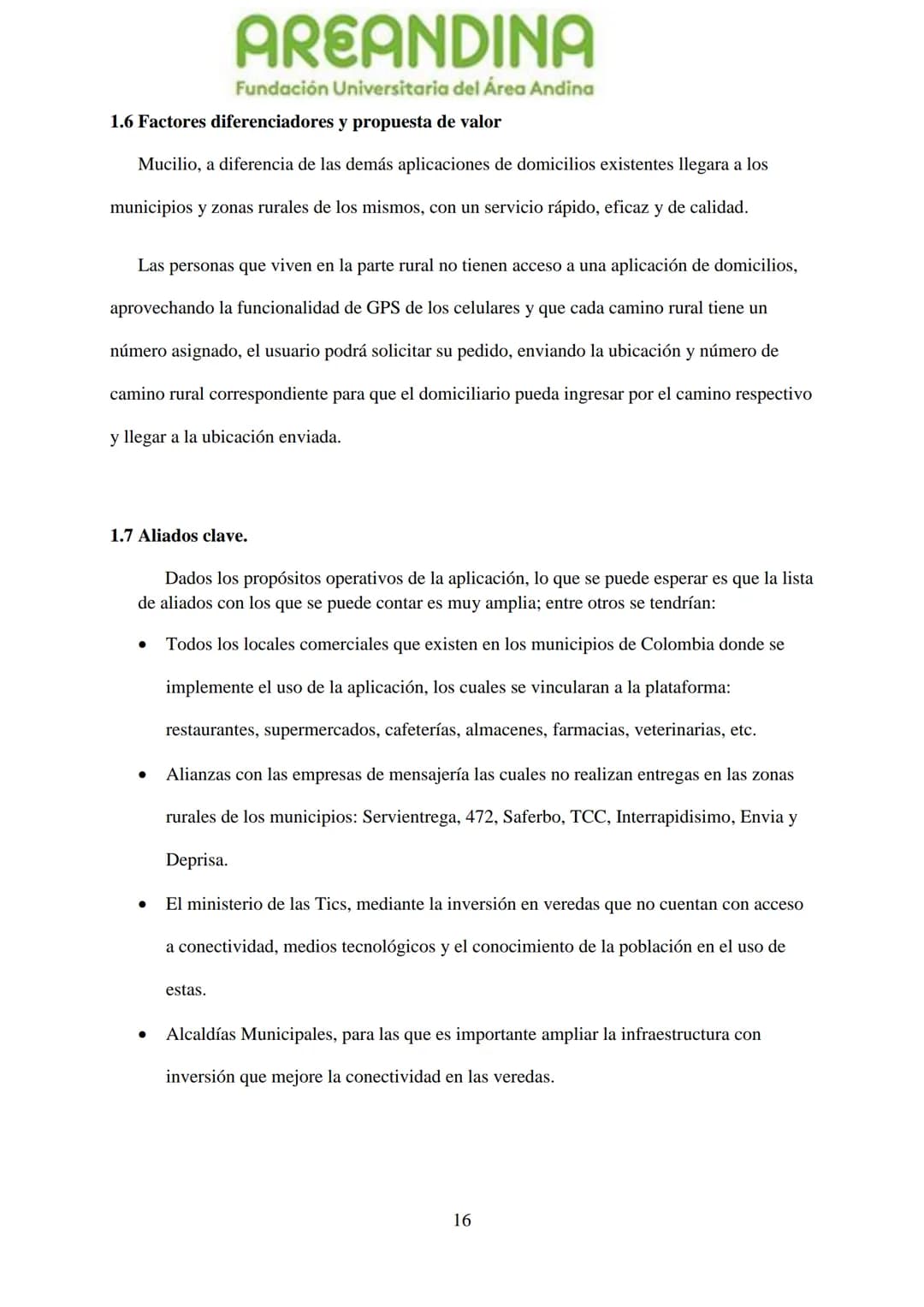 AREANDINA
Fundación Universitaria del Área Andina
TRABAJO DE GRADO PARA OPTAR AL TÍULO DE PROFESIONAL EN
MERCADEO Y PUBLICIDAD
MODALIDAD CRE