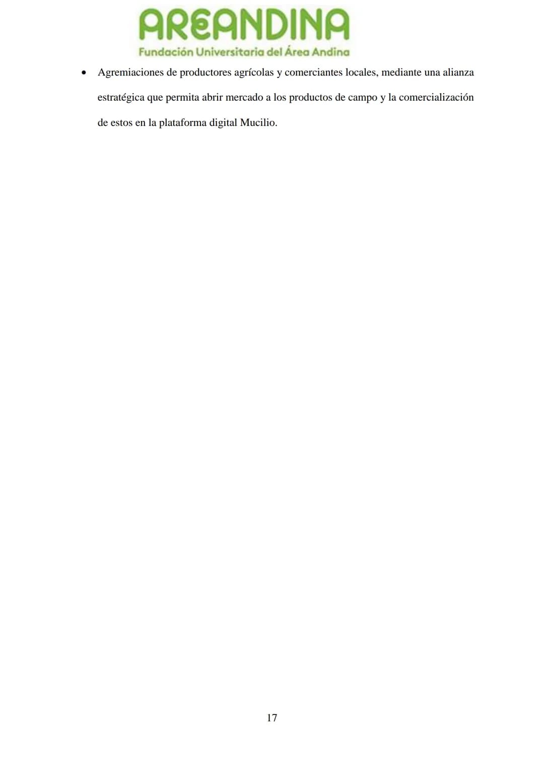 AREANDINA
Fundación Universitaria del Área Andina
TRABAJO DE GRADO PARA OPTAR AL TÍULO DE PROFESIONAL EN
MERCADEO Y PUBLICIDAD
MODALIDAD CRE