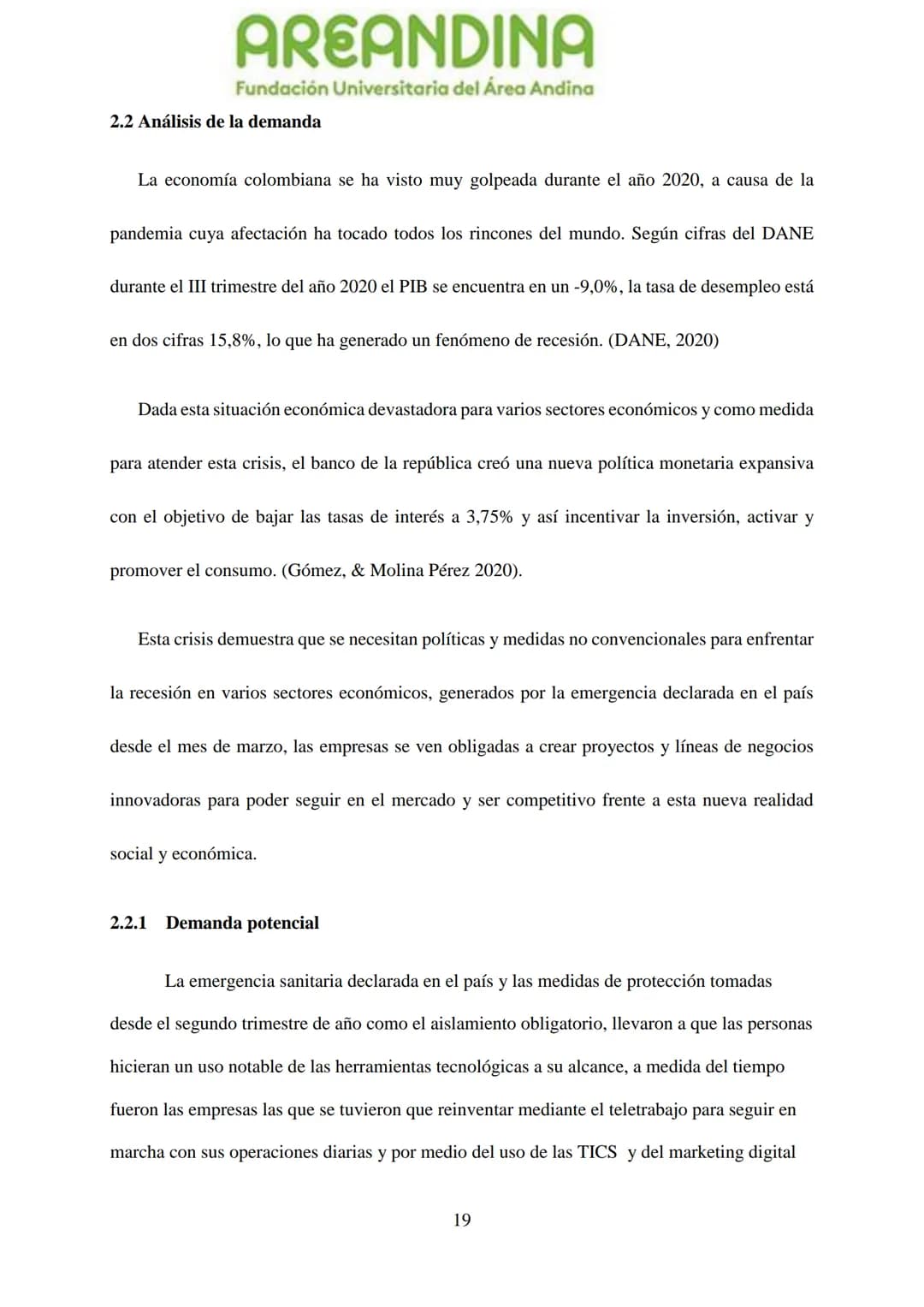 AREANDINA
Fundación Universitaria del Área Andina
TRABAJO DE GRADO PARA OPTAR AL TÍULO DE PROFESIONAL EN
MERCADEO Y PUBLICIDAD
MODALIDAD CRE
